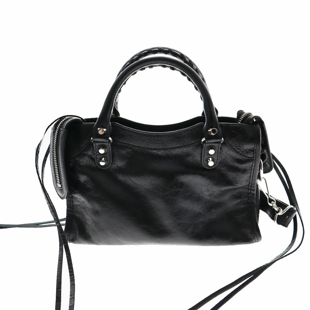 BALENCIAGA City Leather Black Handbag Shoulder Bag - Picture 2 of 11